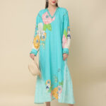 Turquoise Floral Maxi Dress