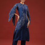 Navy Blue Indie Mickey Cotton Solid Dress