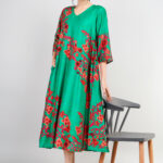 Elegant Teal Blue Embroidered Silk 3-Piece Suit