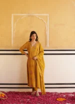 Blossom yellow Chanderi Suit set - Image 3