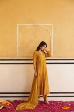 Blossom yellow Chanderi Suit set - Image 2