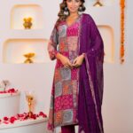Elegant Patchwork Anarkali Suit Fabric