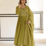 Sage Green Chanderi Suit Set