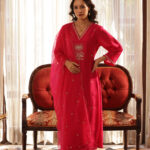Bright Pink Silk Suit Set