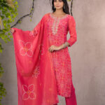 Fuschia Rayon Straight Suit Set