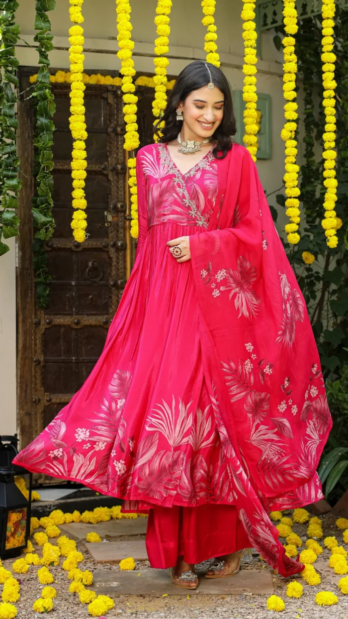 Fuschia pink Angrakha set - Image 5