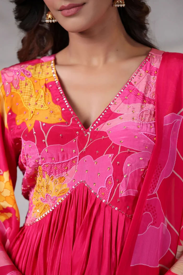 Crimson Pink Nyra suit set - Image 3