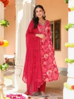 Shades Of Pink Chinnon Kurta Set - Image 3