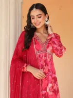 Shades Of Pink Chinnon Kurta Set - Image 4