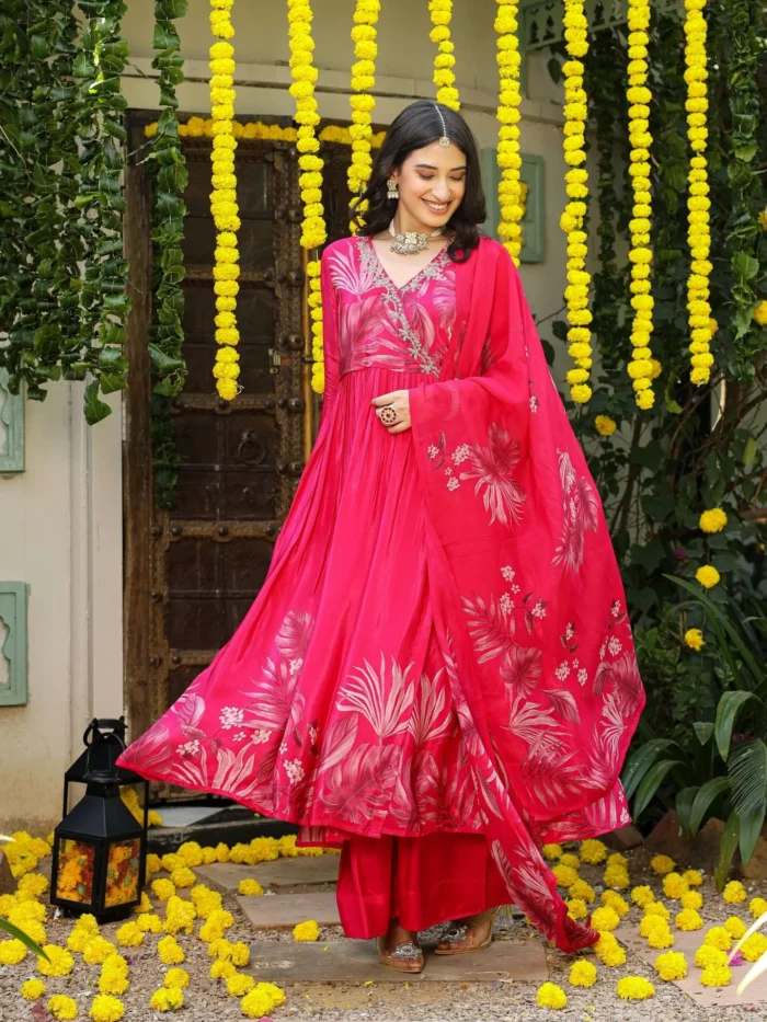 Fuschia pink Angrakha set - Image 2
