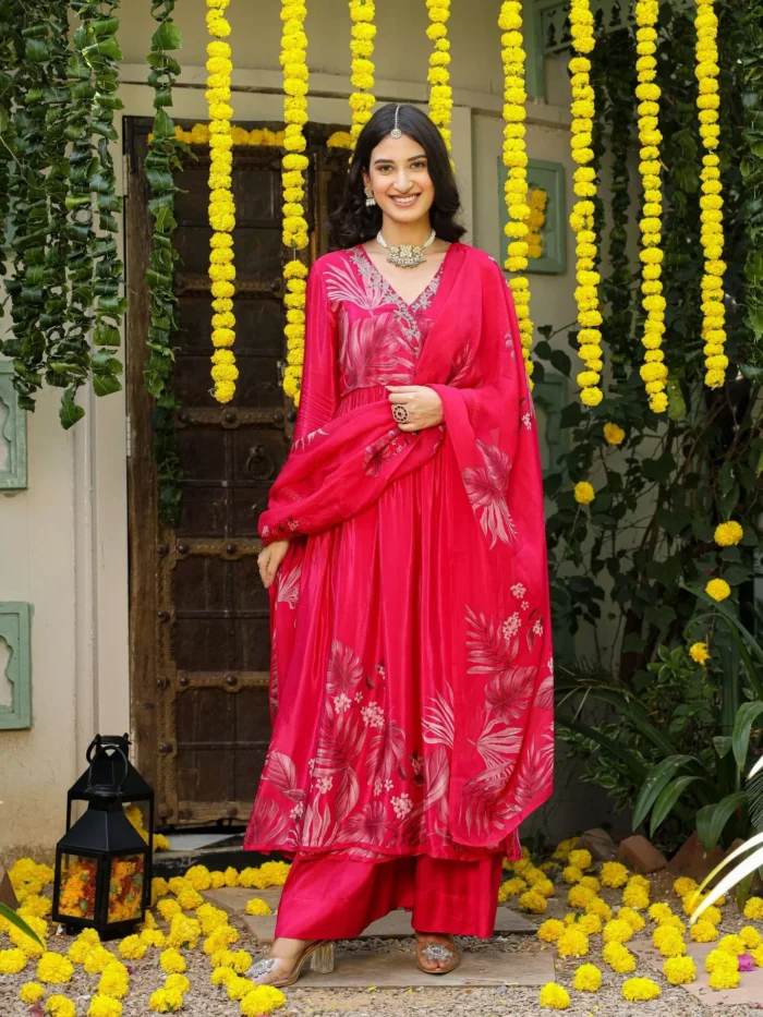 Fuschia pink Angrakha set - Image 4