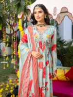 Nude Green printed suit set - Image 3