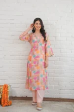 Flamingo Pink Kurta Set - Image 6