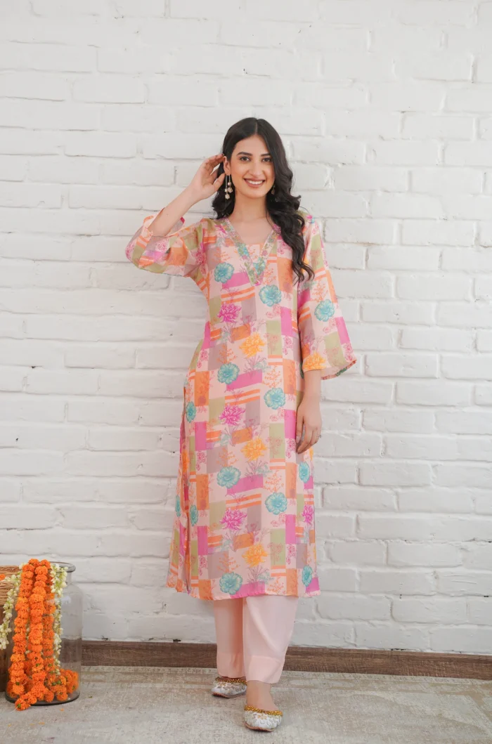 Flamingo Pink Kurta Set - Image 6