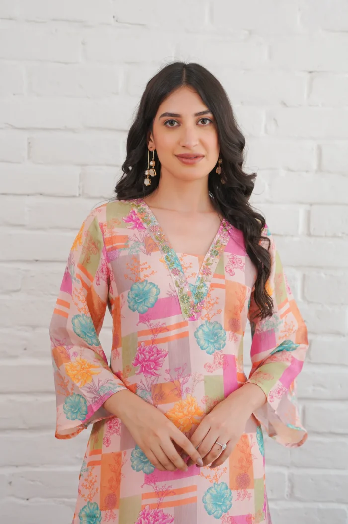 Flamingo Pink Kurta Set - Image 2