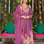 Purple Anarkali Suit Set