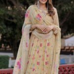 Ocher Yellow Anarkali Suit Set