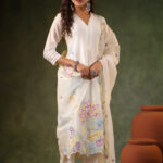 Pearl White Chanderi Suit set