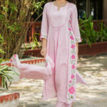 Pastel Pink Cotton Kurti Set