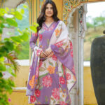 Dewberry purple Mulmul Kurta Set