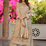 Dried Moss Anarkali Suit Set