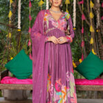 Purple Anarkali Suit Set