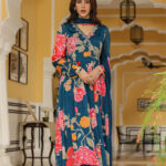 Teal Blue Anarkali Angrakhaa suit set