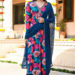Shades Of Blue Chinnon Kurta Set