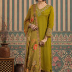 Shade Of Green Chinnon Kurta Set