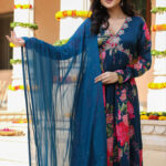 Blue anarkali set