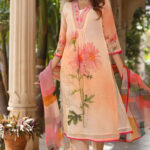 Frosty Peach Organza Kurta Set