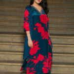 Royal Blue Crepe Kurta Set