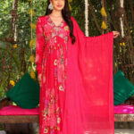 Rani pink anarkali set