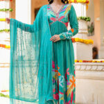 Green Anarkali kurta set
