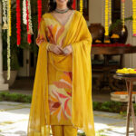 Bright Yellow Printed Suit Set