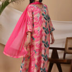Bright Pink Crepe Kurta Set