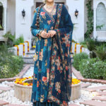 Blue Printed Angrakhaa set